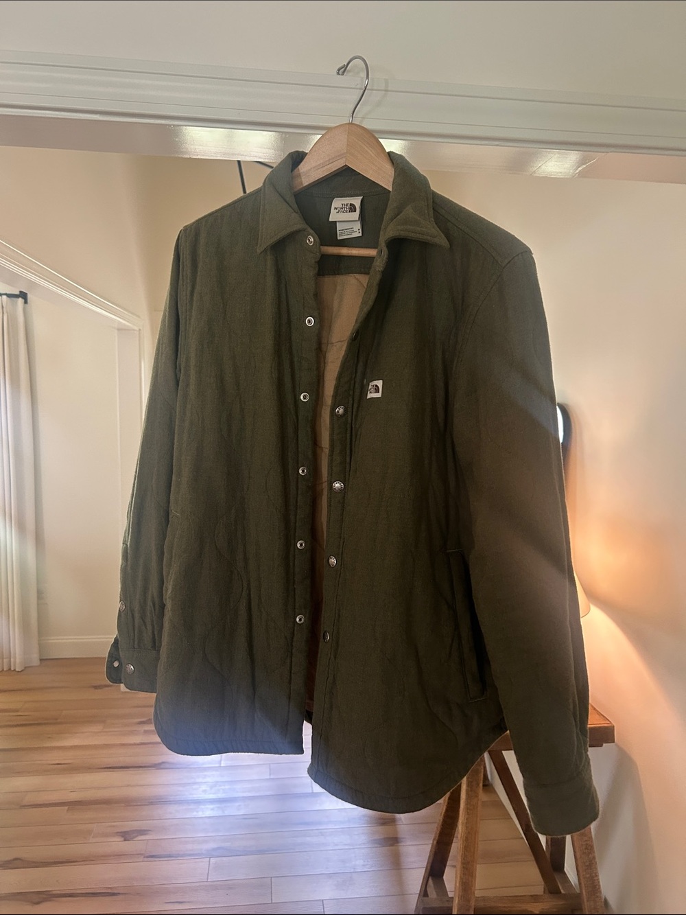 The North Face Olive Green Lightweight Quilted Shirt Jacket - Men